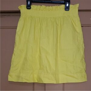 J. Crew 100% linen yellow skirt size 2